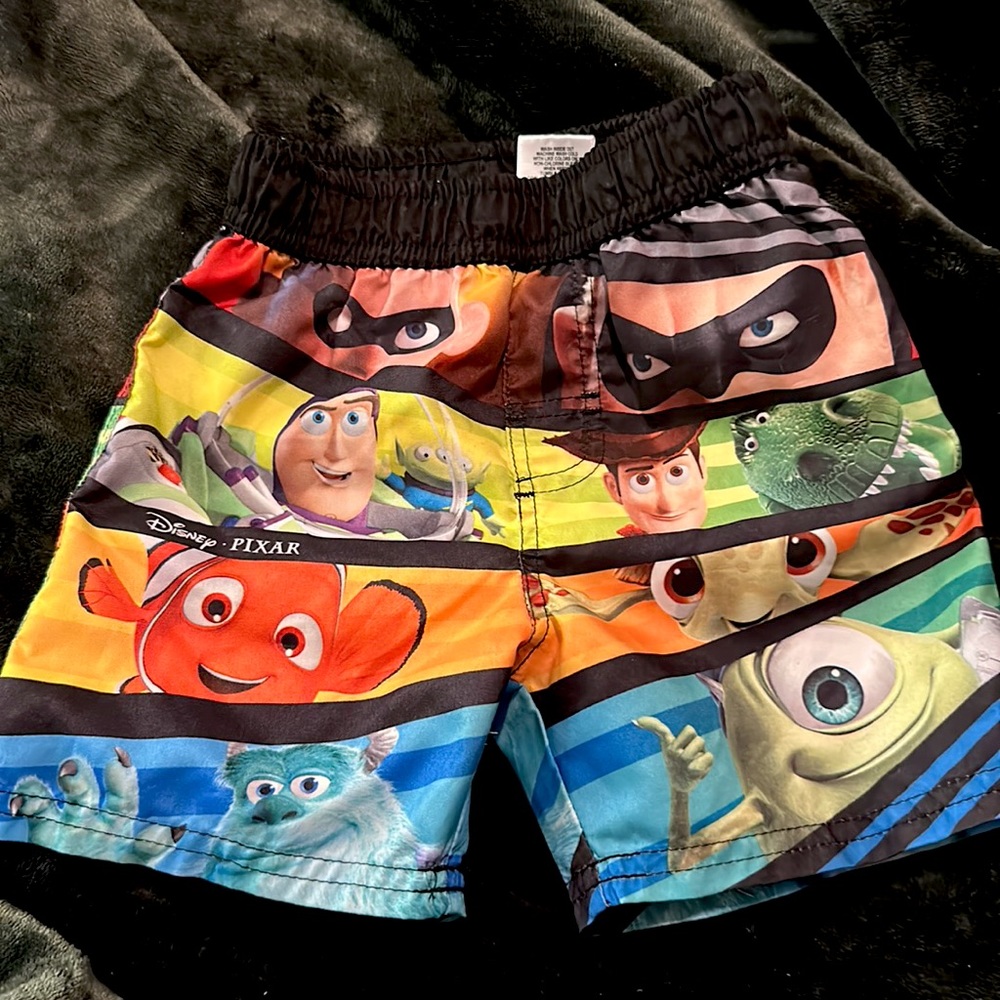 Disney Pixar character swim trunks 12 month
